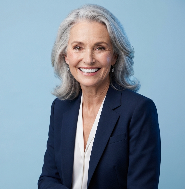Happy senior woman with radiant smile